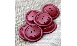 6 boutons / 30MM / Rouge "Couture"