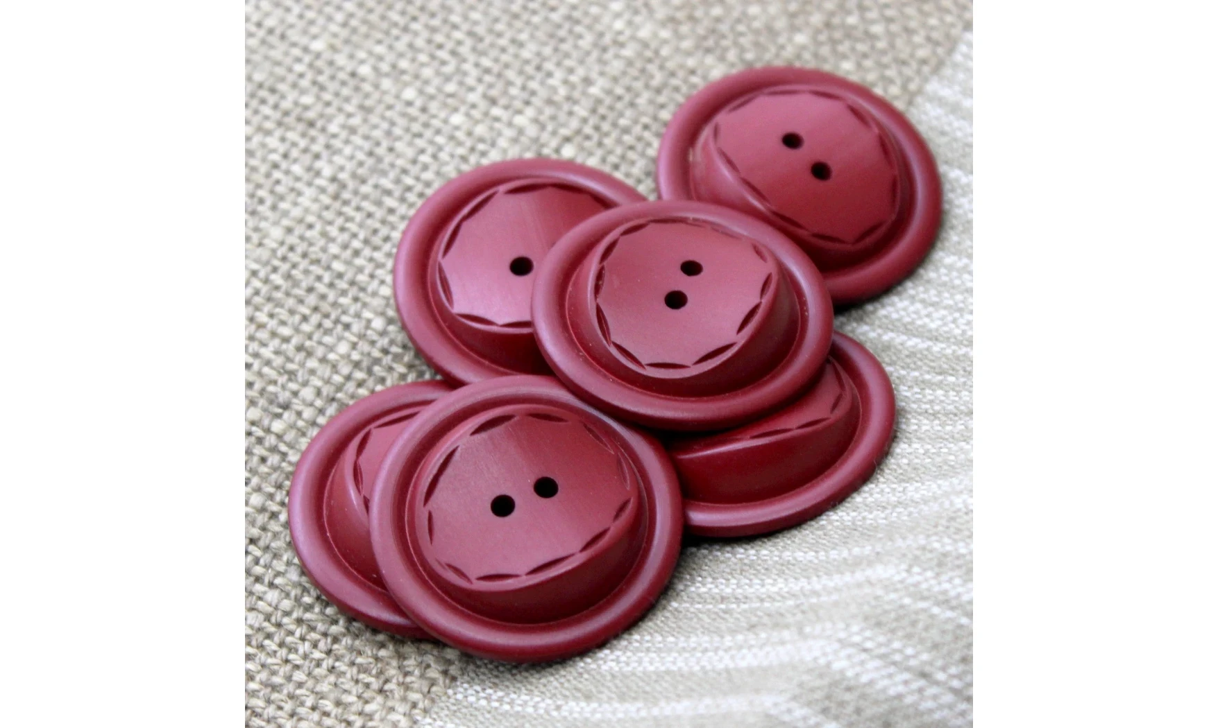 6 boutons / 30MM / Rouge "Couture"