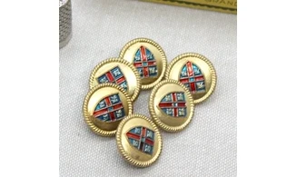 6 boutons / 18,5MM / Métal "Blason"