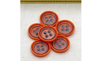 6 boutons / 17MM / Rouge et noir