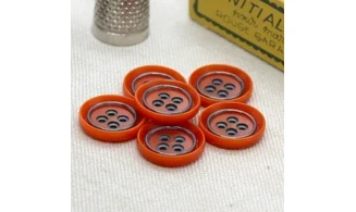 6 boutons / 17MM / Rouge et noir