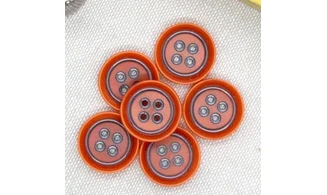 6 boutons / 17MM / Rouge et noir