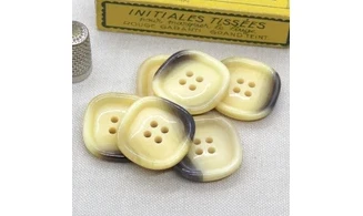 6 boutons / 28MM / Brun "Carré"