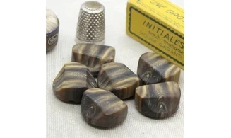 6 boutons / 22MM / Brun "Rocher"