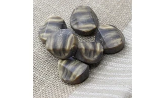 6 boutons / 22MM / Brun "Rocher"