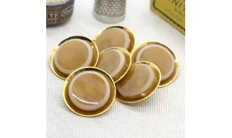 6 boutons / 23MM / Jaune et or "Cercle"