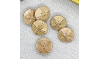 6 boutons / 19MM / Beige "Cuir"