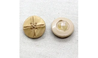 6 boutons / 19MM / Beige "Cuir"