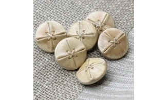 6 boutons / 19MM / Beige "Cuir"