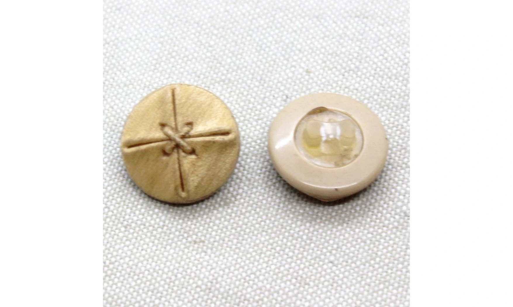 6 boutons / 19MM / Beige "Cuir"