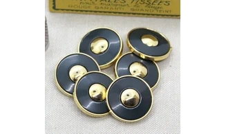 6 boutons / 25MM / Noir et centre or