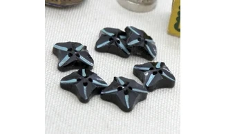 6 boutons / 13MM / Noir et bleu