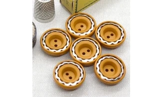 6 boutons / 23MM / Brun orangé