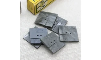 6 boutons / 26MM / Gris "Carré pierre"