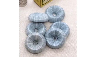 6 boutons / 27MM / Bleu gris "Fibres"