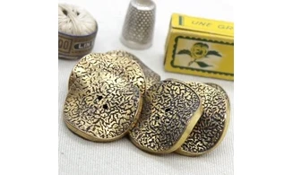 6 boutons / 34MM / Doré "Ondulation"