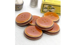 6 boutons / 31MM / Orange et brun