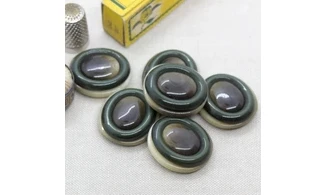 6 boutons / 30MM / Ovale vert "Olive"
