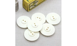 6 boutons / 27MM / Ivoire "Soucoupe"