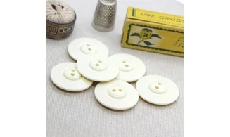 6 boutons / 27MM / Ivoire "Soucoupe"