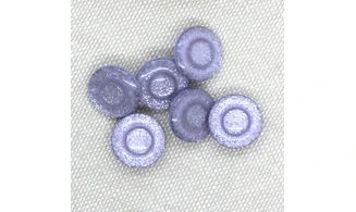 6 boutons / 12MM / Violet "Paillettes"