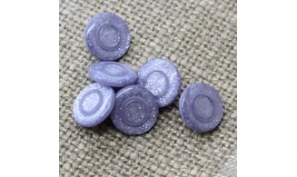 6 boutons / 12MM / Violet "Paillettes"