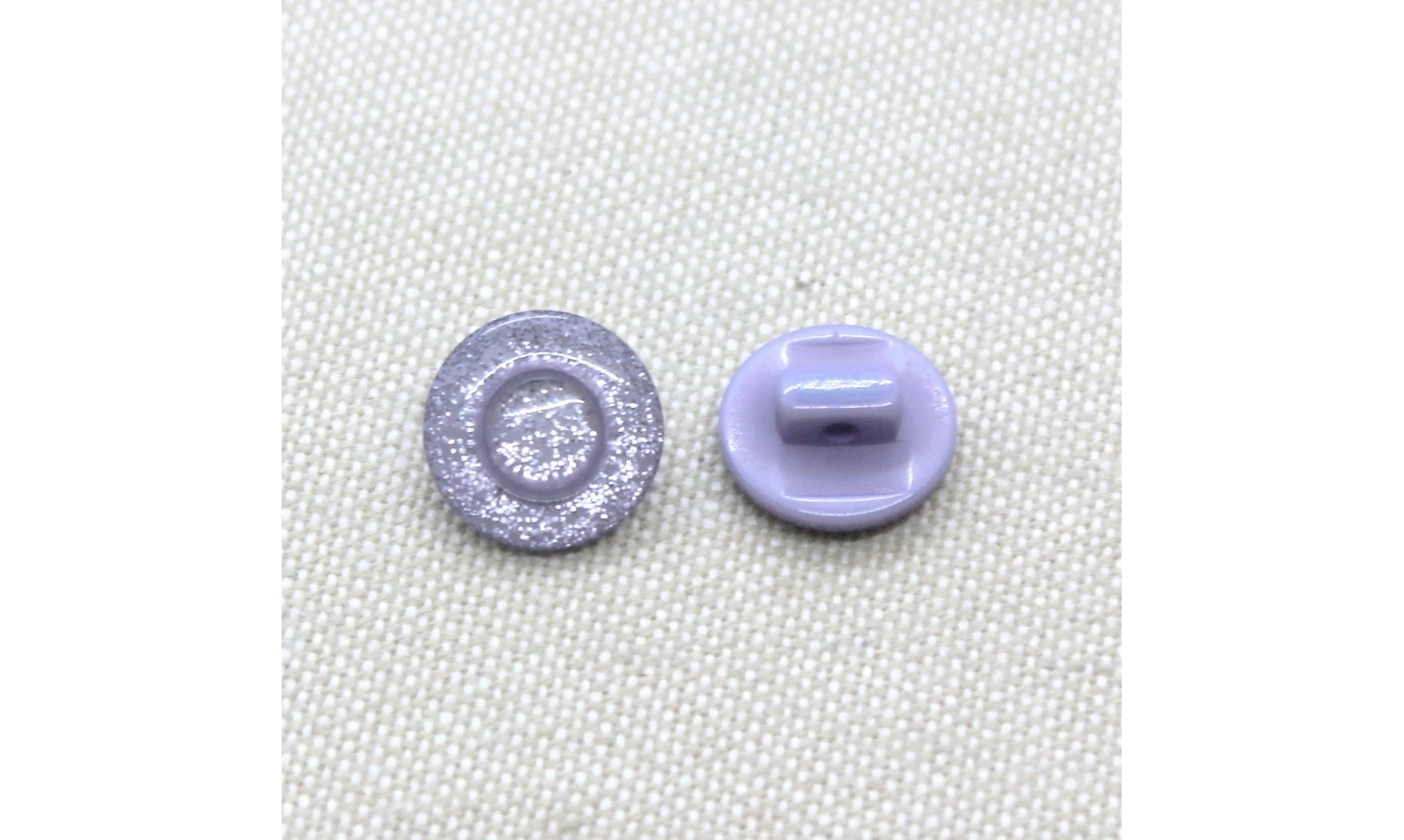 6 boutons / 12MM / Violet "Paillettes"
