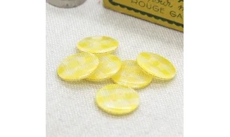 6 boutons / 14,5MM / Jaune Vichy