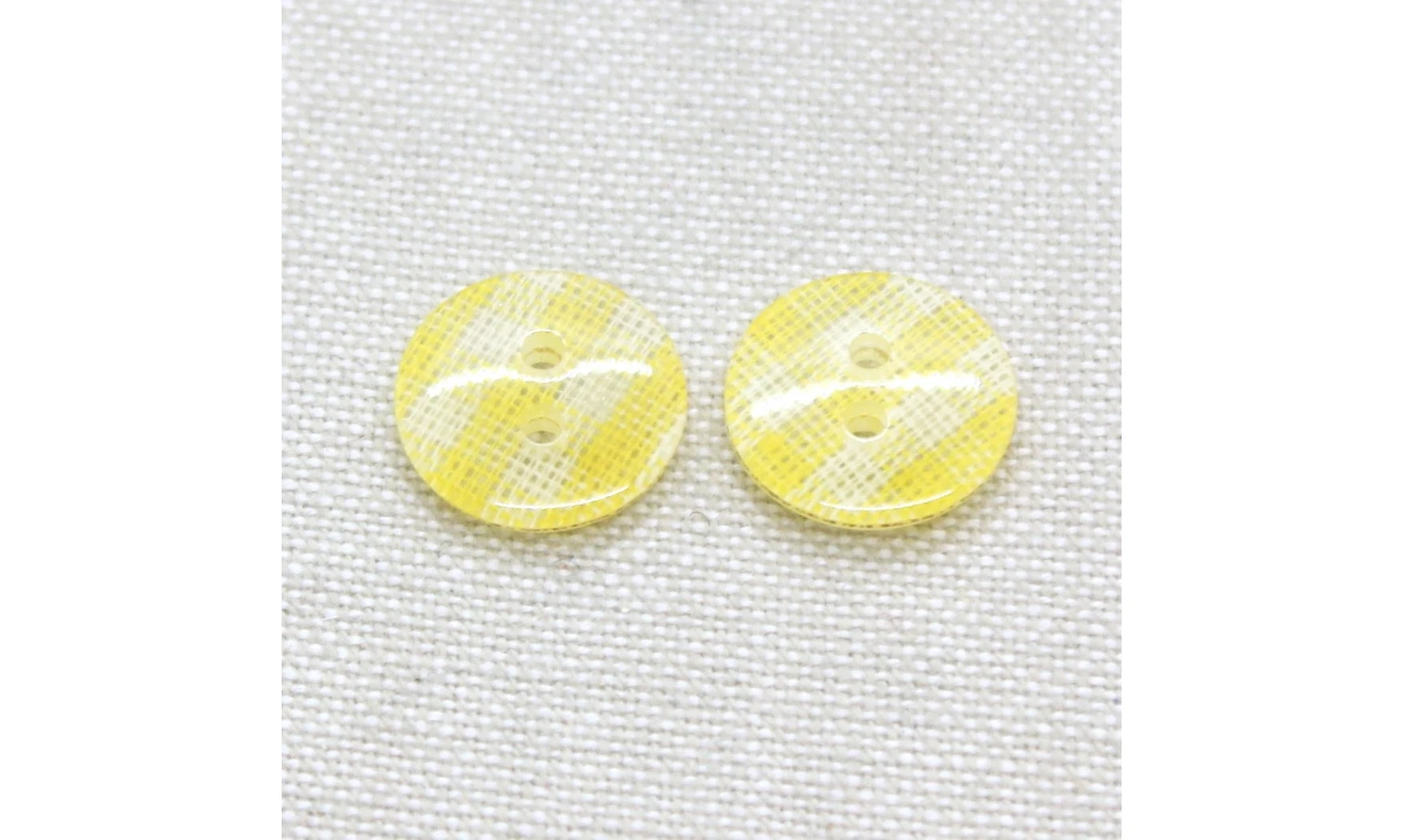6 boutons / 14,5MM / Jaune Vichy