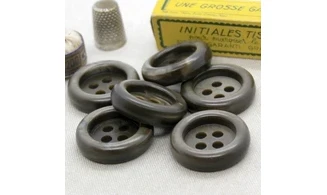 Boutons VINTAGE / 30MM / Brun kaki