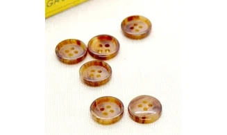 6 boutons / 14MM / Brun