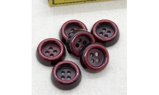 6 boutons / 21MM / Rouge Bordeaux