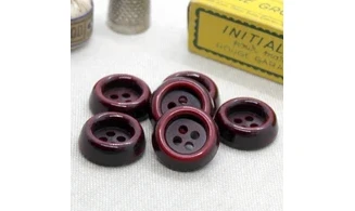 6 boutons / 21MM / Rouge Bordeaux