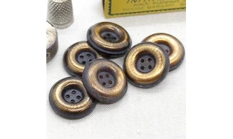 6 boutons / 27MM / Brun or