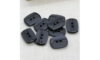 10 boutons / 18MM / Noir mat ovoide