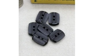 6 boutons / 15MM / Noir mat ovoide