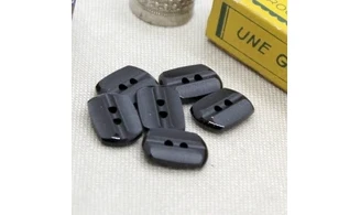 6 boutons / 15MM / Noir mat ovoide