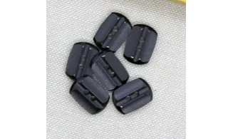 6 boutons / 15MM / Noir mat ovoide