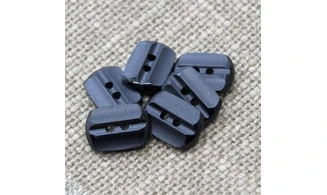 6 boutons / 15MM / Noir mat ovoide