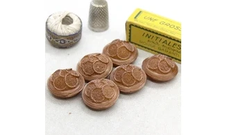 6 boutons / 25MM / Brun rosé "Arabesque"