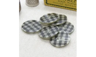 6 boutons / 22MM / Noir Vichy