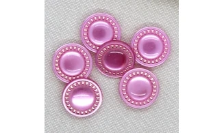 6 boutons / 18MM / Rose nacré "Pointillé