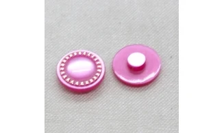 6 boutons / 18MM / Rose nacré "Pointillé