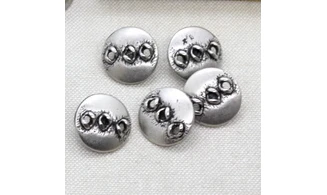 5 boutons / 18MM / Métal argent "Maillon
