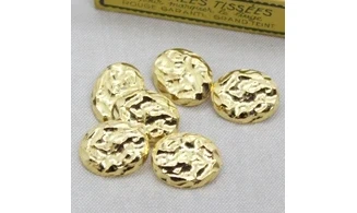 6 boutons / 25MM / Métal doré "ovale"