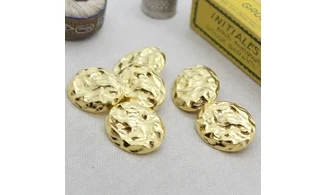 6 boutons / 25MM / Métal doré "ovale"
