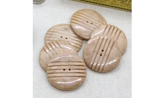 6 boutons / 30MM / Brun "5 stries"