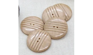 6 boutons / 27MM / Brun "5 stries"