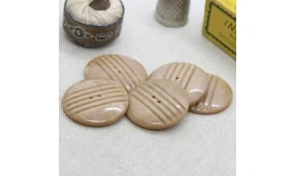 6 boutons / 27MM / Brun "5 stries"