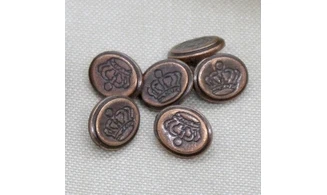 6 boutons / 14MM / Métal Cuivre "Royal"